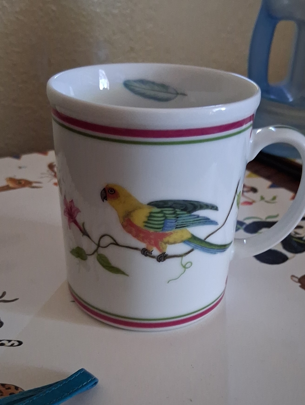 Lynn Chase Parrots of Paradise  Mug in White and Multicolor